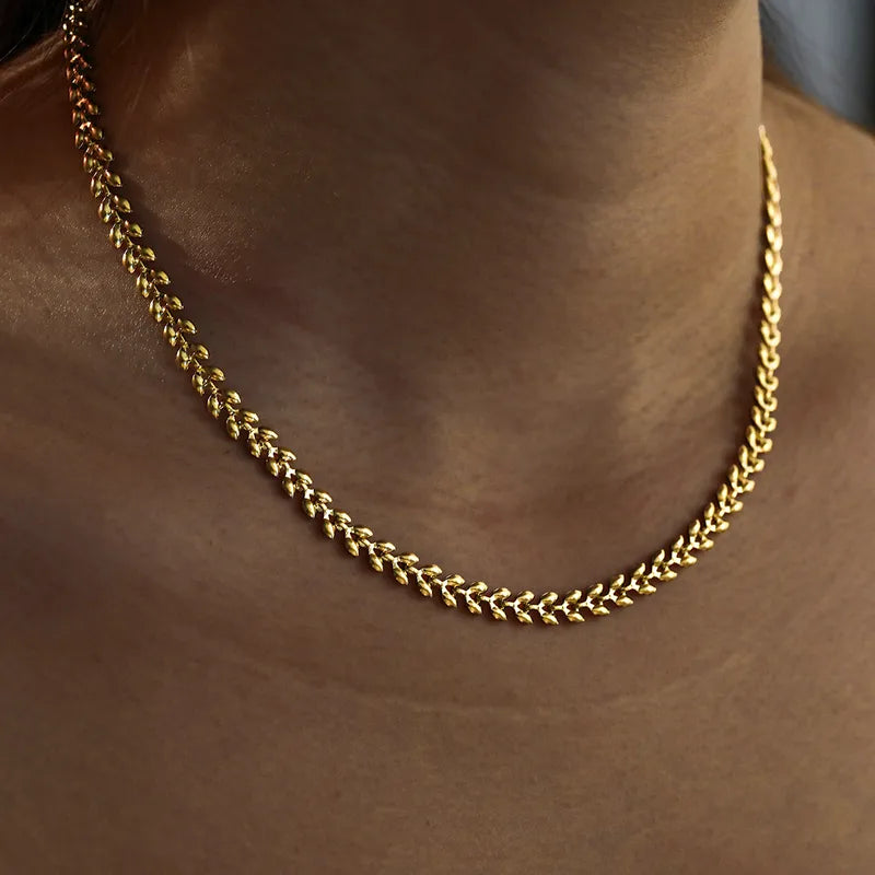Gold Plated Leaf Necklace