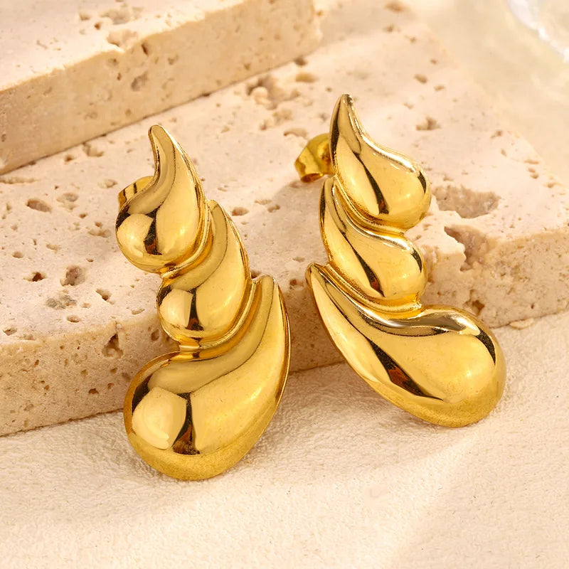 Gold Water Droplet Dainty Earrings