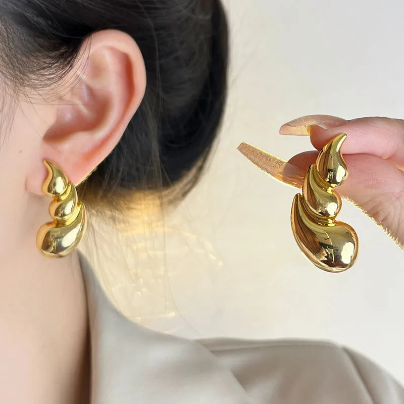 Gold Water Droplet Dainty Earrings