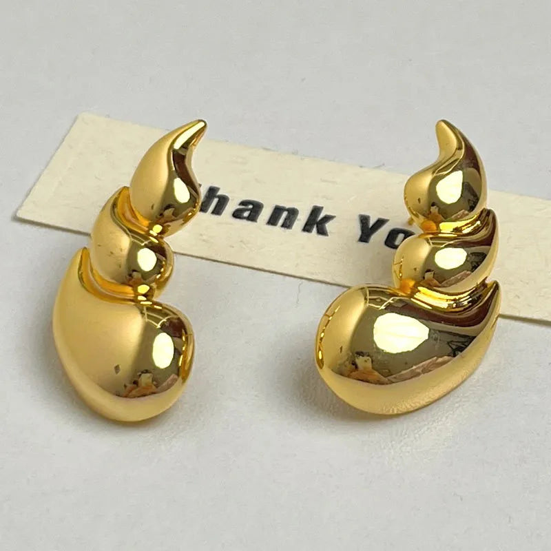 Gold Water Droplet Dainty Earrings