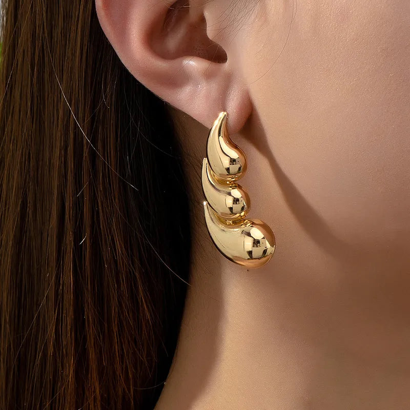 Gold Water Droplet Dainty Earrings