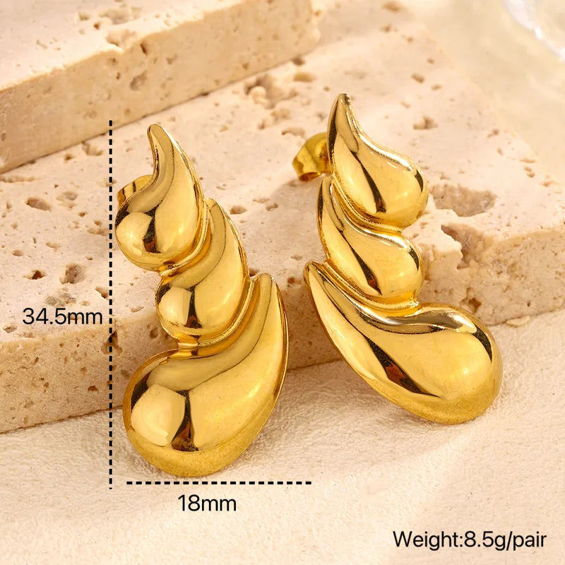 Gold Water Droplet Dainty Earrings
