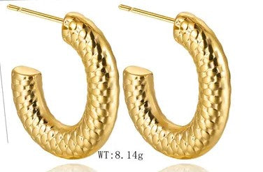 Tarnish Free Gold Hoop Asymmetrical-Geometric-Casual-Elegant Earrings | Luxury Jewellery | Aurelia Co