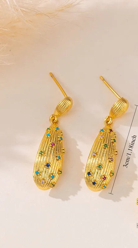 Tarnish free Gold Celeste Crystal Teardrop Earrings