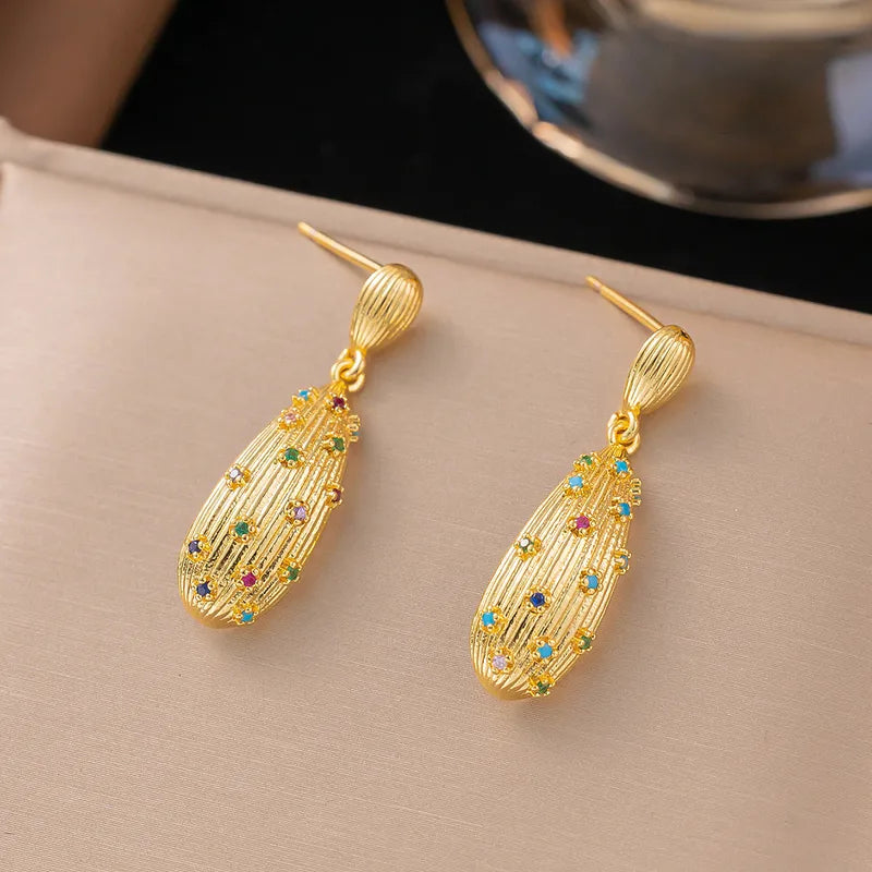 Tarnish free Gold Celeste Crystal Teardrop Earrings