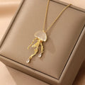 Jellyfish Electroplated Pendant Necklace