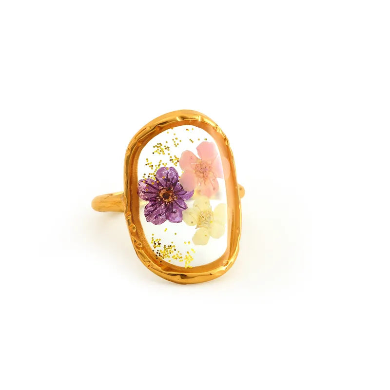 Golden Garden Bloom Ring | Gold Floral Bloom Statement Ring