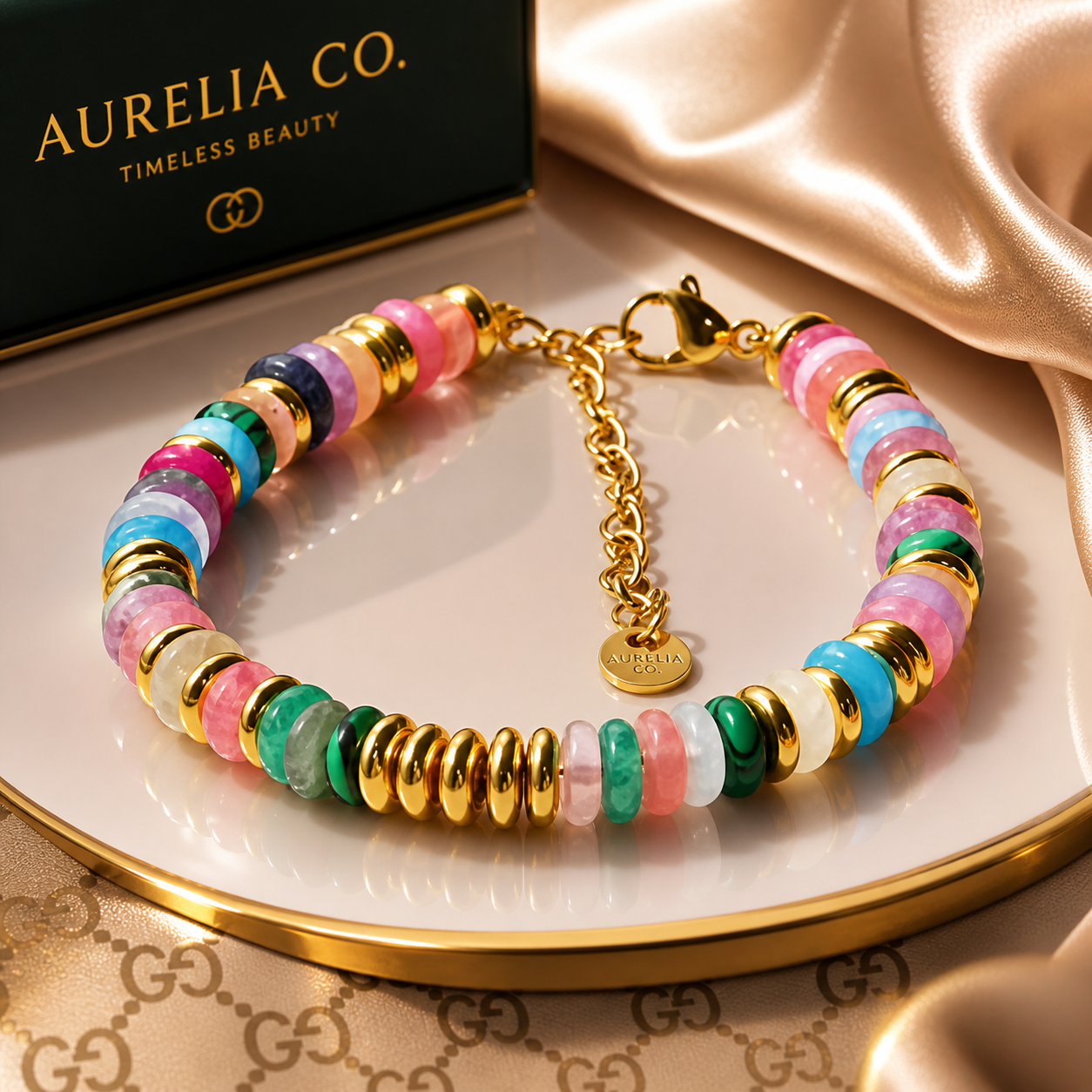 Luminé Prism Charm Bracelet – Gold-Plated Crystal Accent Bracelet