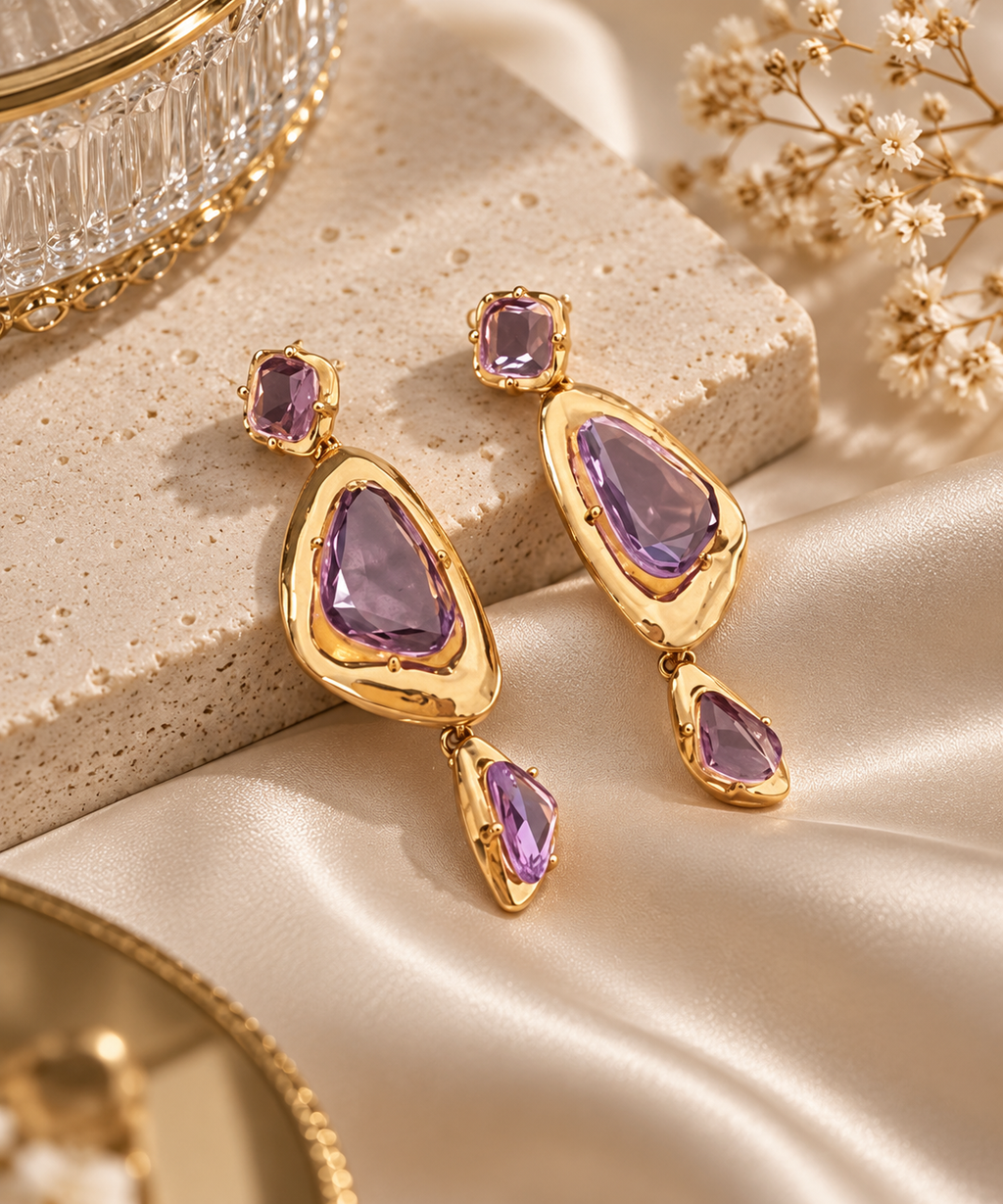 Amethyst Muse Vintage Drop Earrings | Aurelia Co.