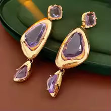 Amethyst Muse Vintage Drop Earrings | Aurelia Co.