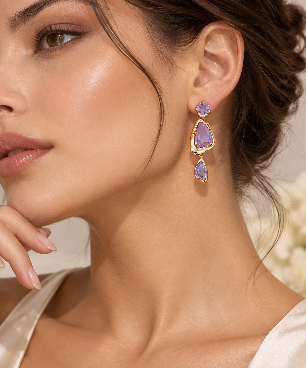 Amethyst Muse Vintage Drop Earrings | Aurelia Co.