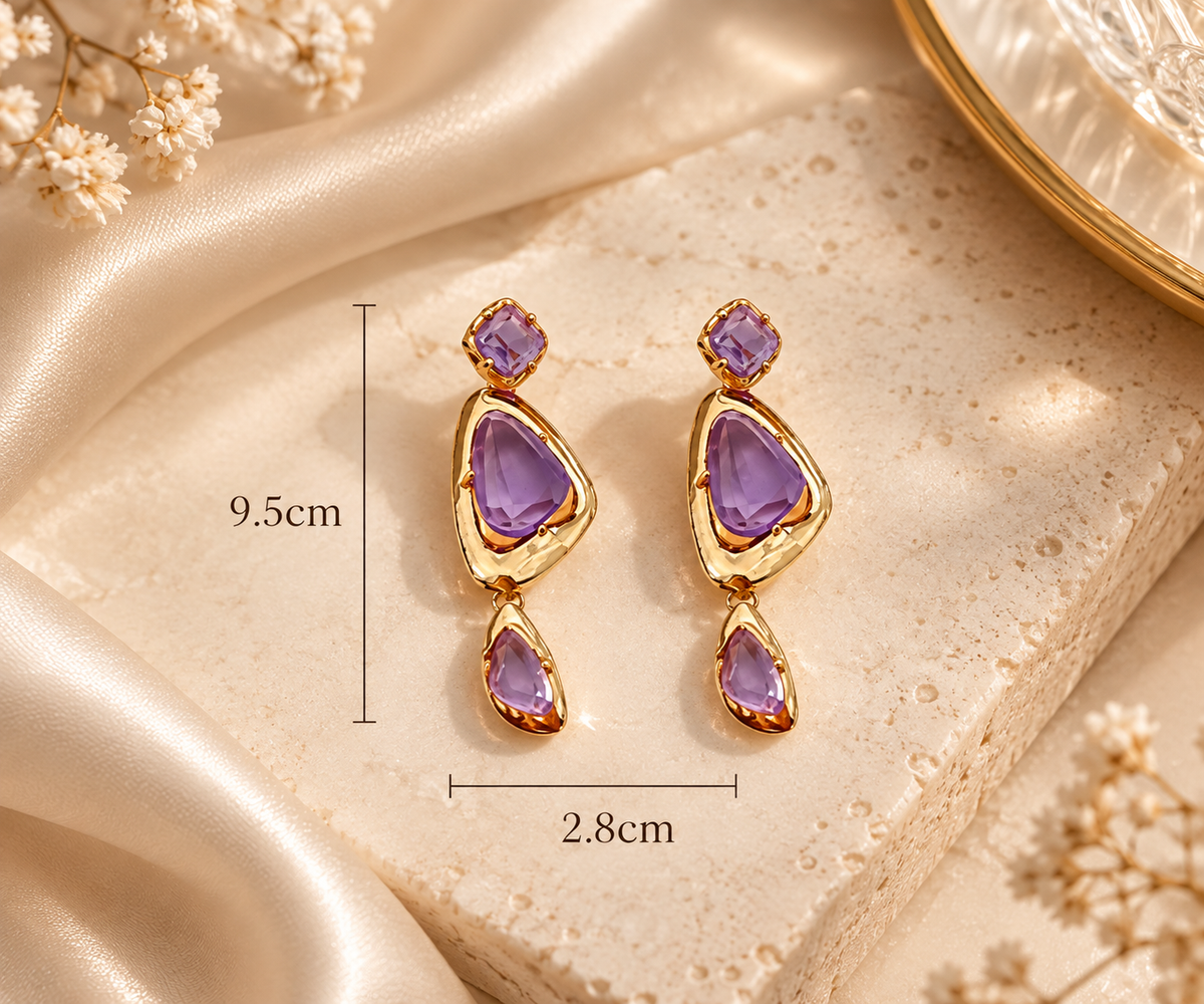 Amethyst Muse Vintage Drop Earrings | Aurelia Co.