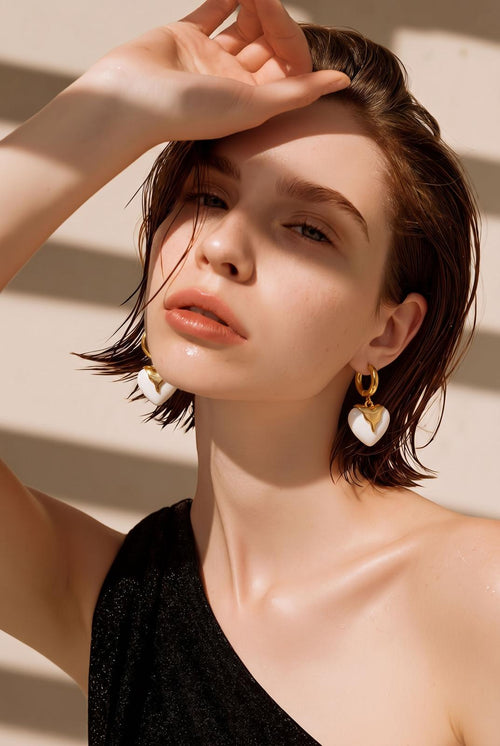 Amour Heart Drop Earrings | Waterproof Gold Heart Earrings | Aurelia Co Australia