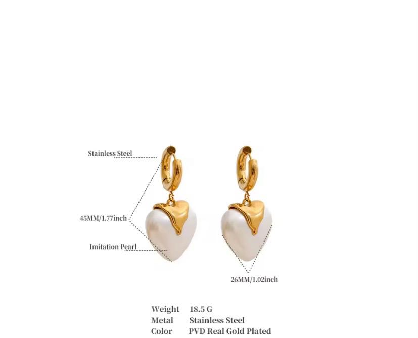 Amour Heart Drop Earrings | Waterproof Gold Heart Earrings | Aurelia Co Australia