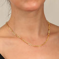 Asymmetrical Paper Clip Gold Electroplated Necklace