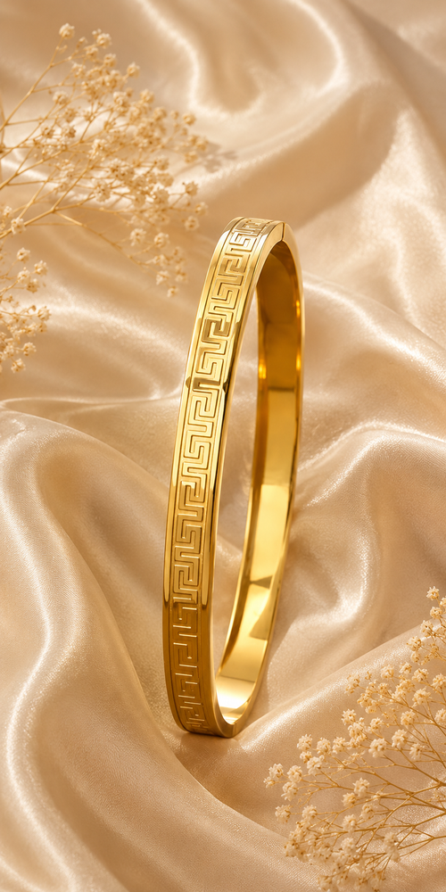 Athena Gold Greek Key Bracelet | Waterproof Tarnish-Free | Aurelia Co.