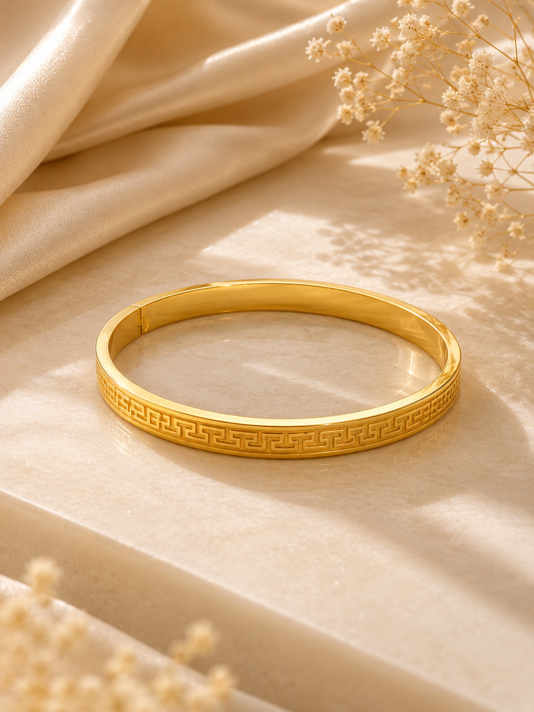 Athena Gold Greek Key Bracelet | Waterproof Tarnish-Free | Aurelia Co.