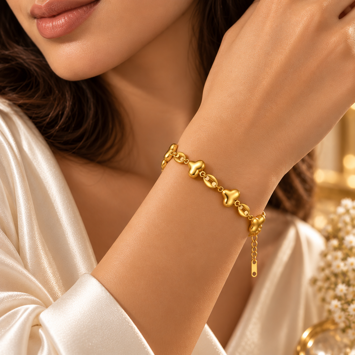 Amora Heart Gold Waterproof Bracelet | Aurelia Co.