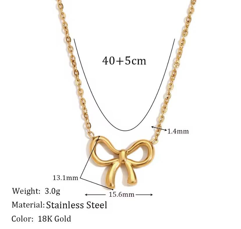 Aurelia Bow Necklace | 18K Gold Waterproof Jewellery Australia