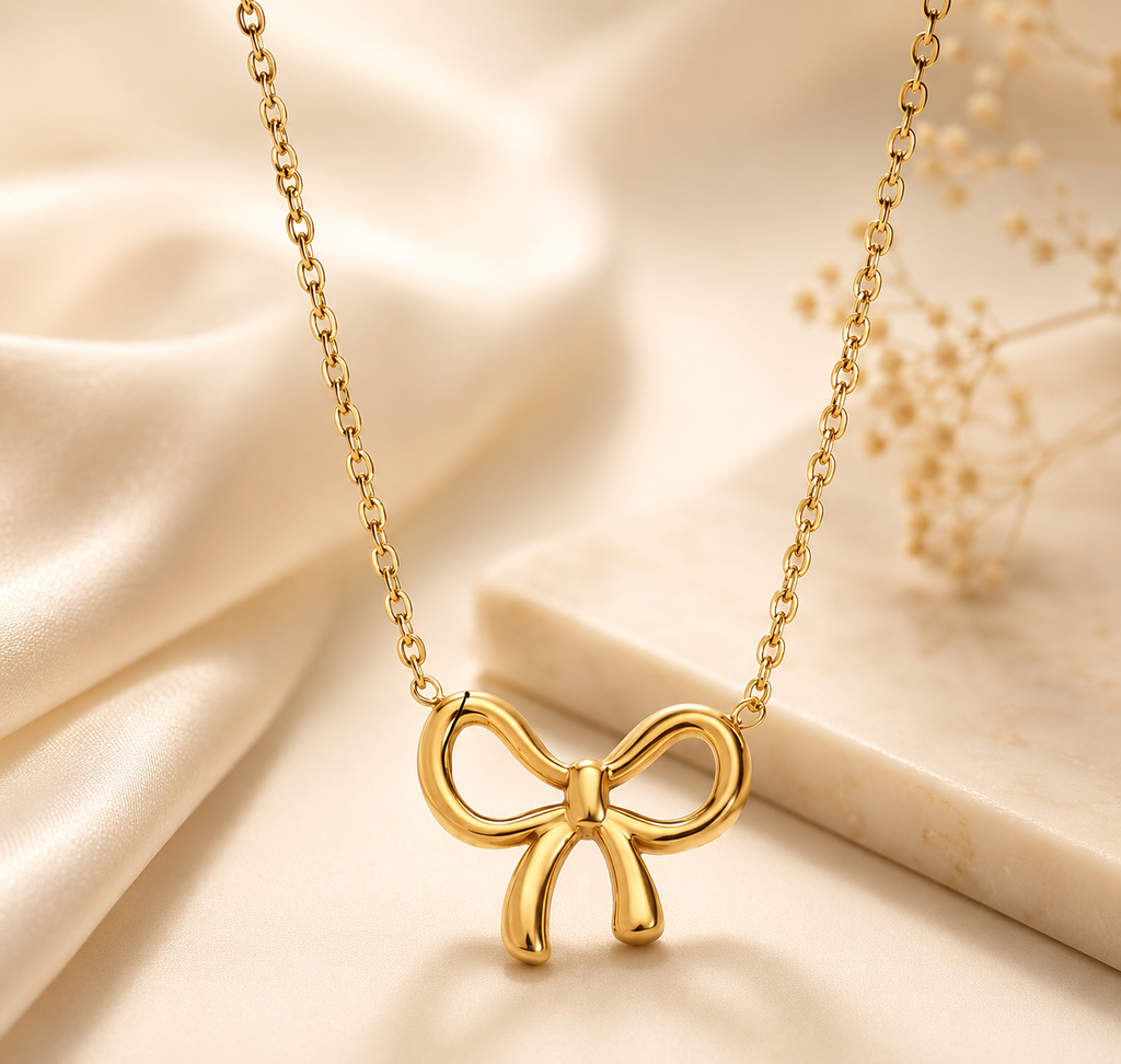 Aurelia Bow Necklace | 18K Gold Waterproof Jewellery Australia