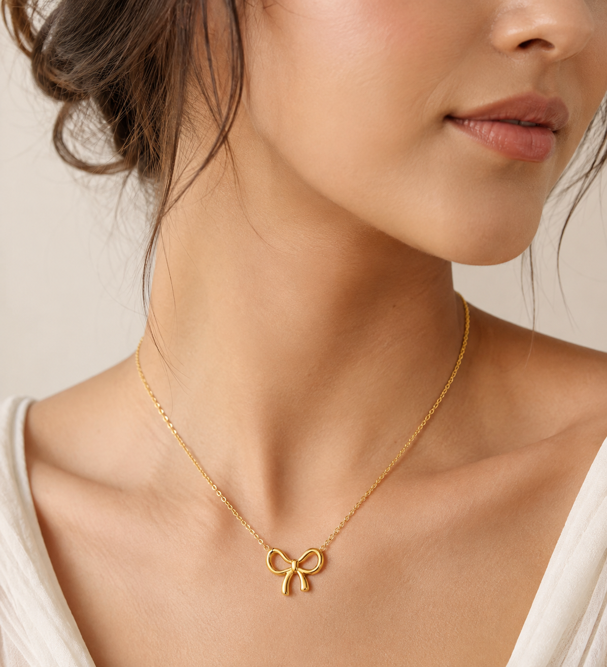 Aurelia Bow Necklace | 18K Gold Waterproof Jewellery Australia