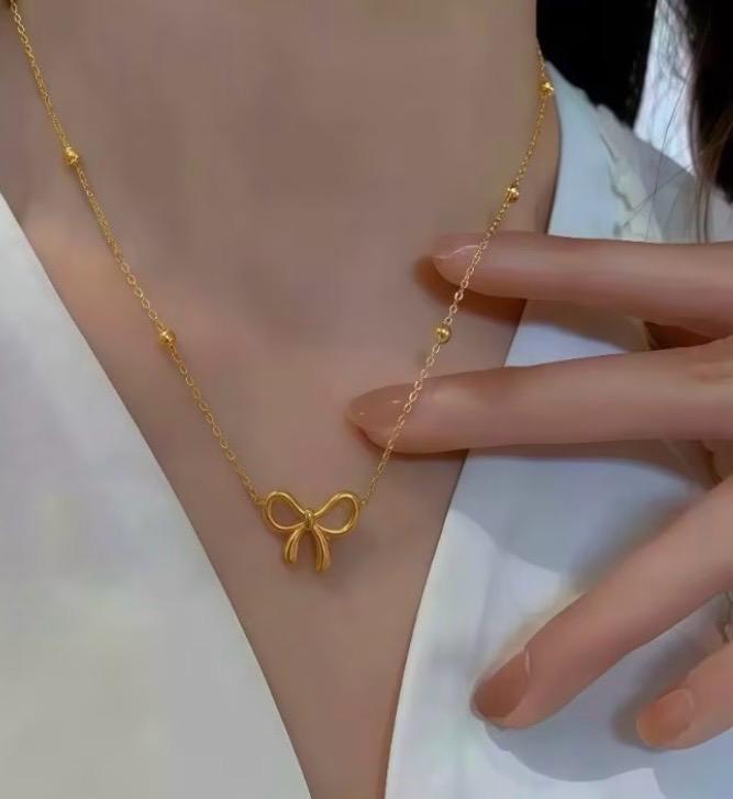 Aurelia Bow Necklace | 18K Gold Waterproof Jewellery Australia
