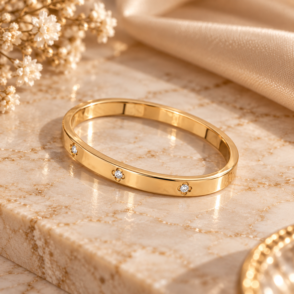 Aurelia Celeste Crystal Bracelet – 18K Gold Waterproof