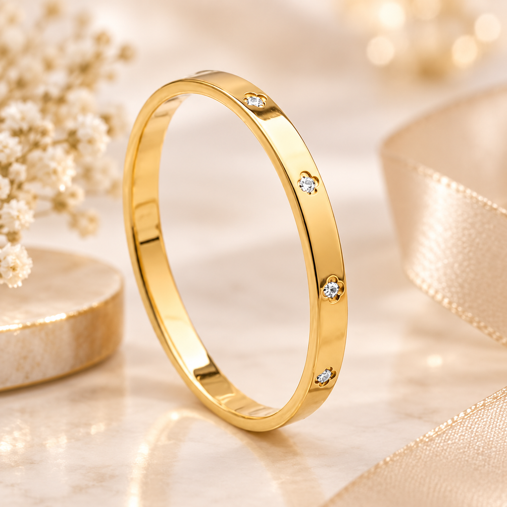 Aurelia Celeste Crystal Bracelet – 18K Gold Waterproof