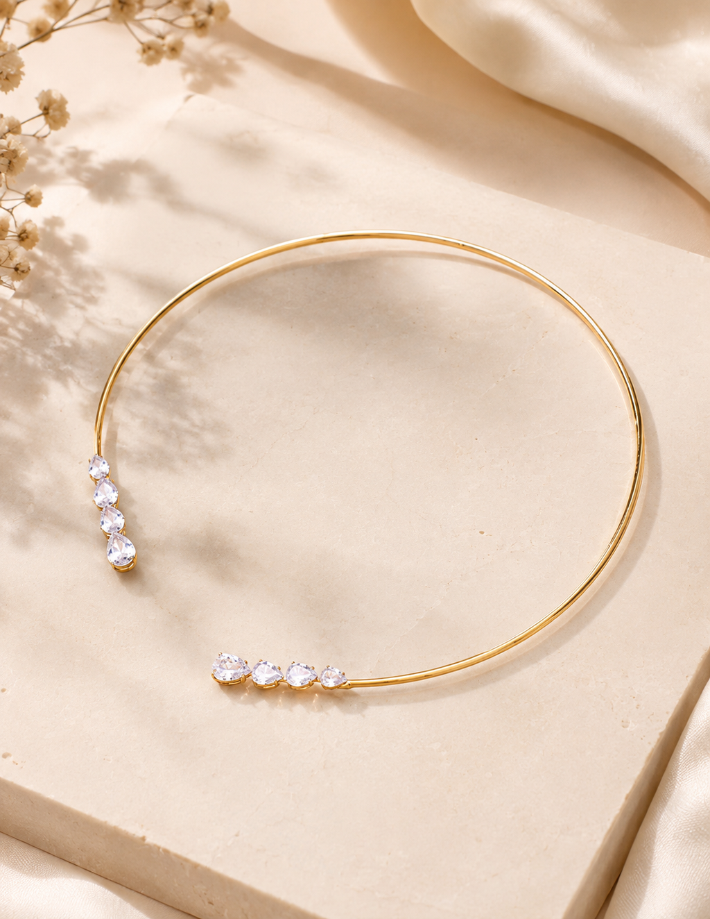 Aurelia Celeste Open Crystal Collar Necklace | Waterproof Gold Necklace Australia