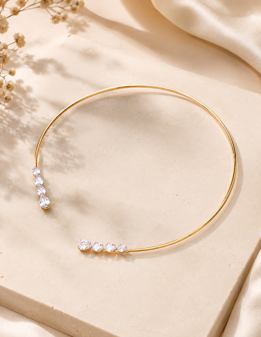 Aurelia Celeste Open Crystal Collar Necklace | Waterproof Gold Necklace Australia