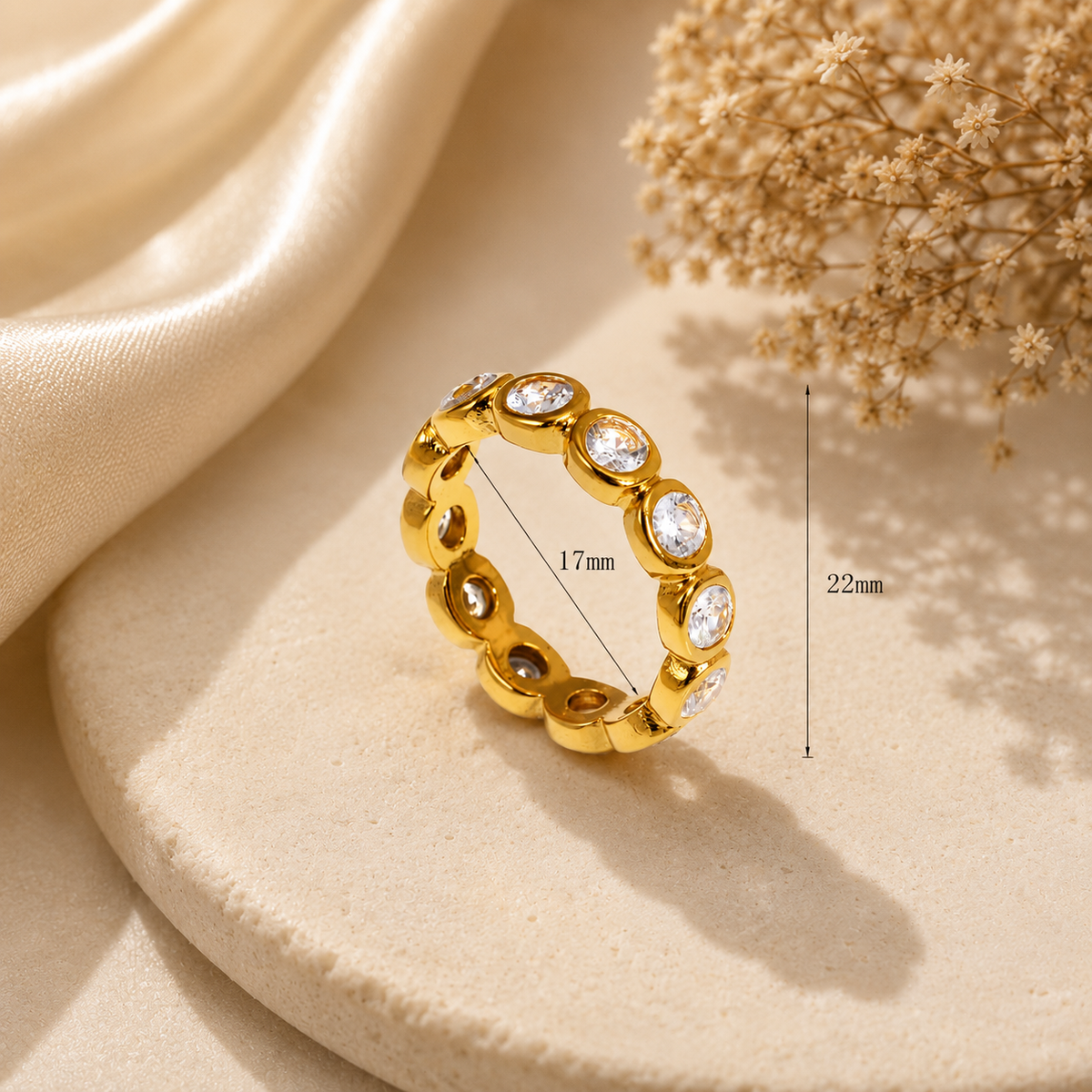 Celeste Crystal Gold Ring | Waterproof Ring | Aurelia Co.