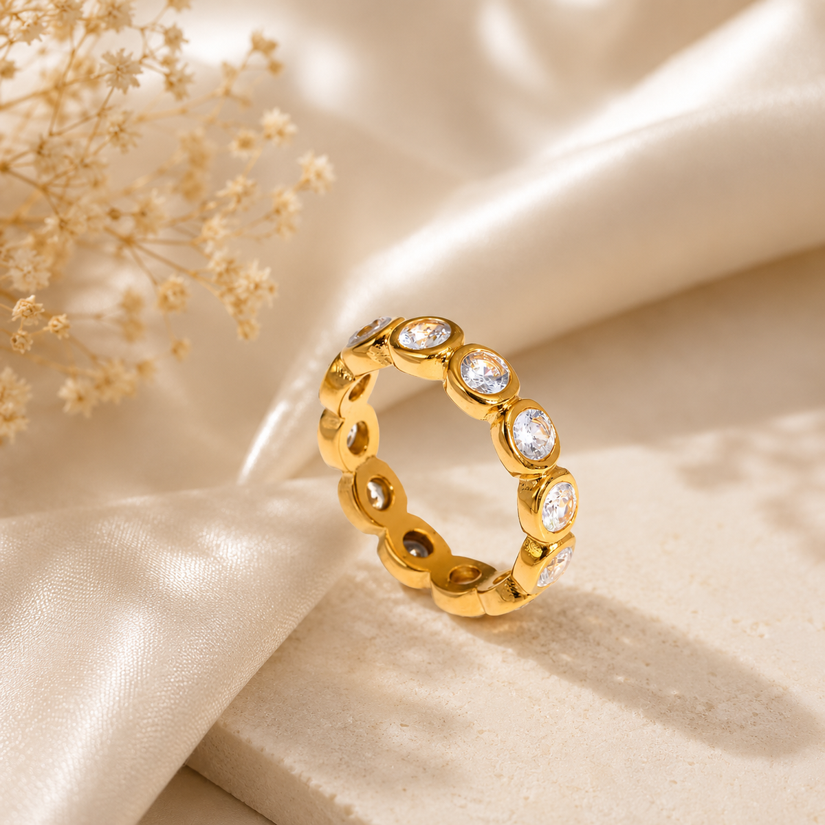 Celeste Crystal Gold Ring | Waterproof Ring | Aurelia Co.