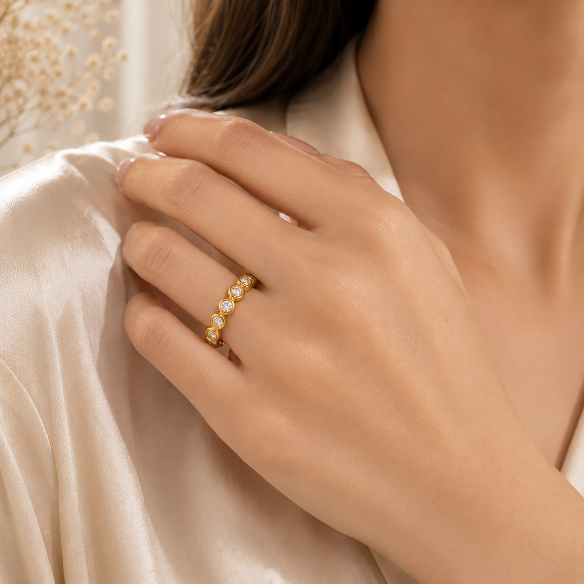 Celeste Crystal Gold Ring | Waterproof Ring | Aurelia Co.