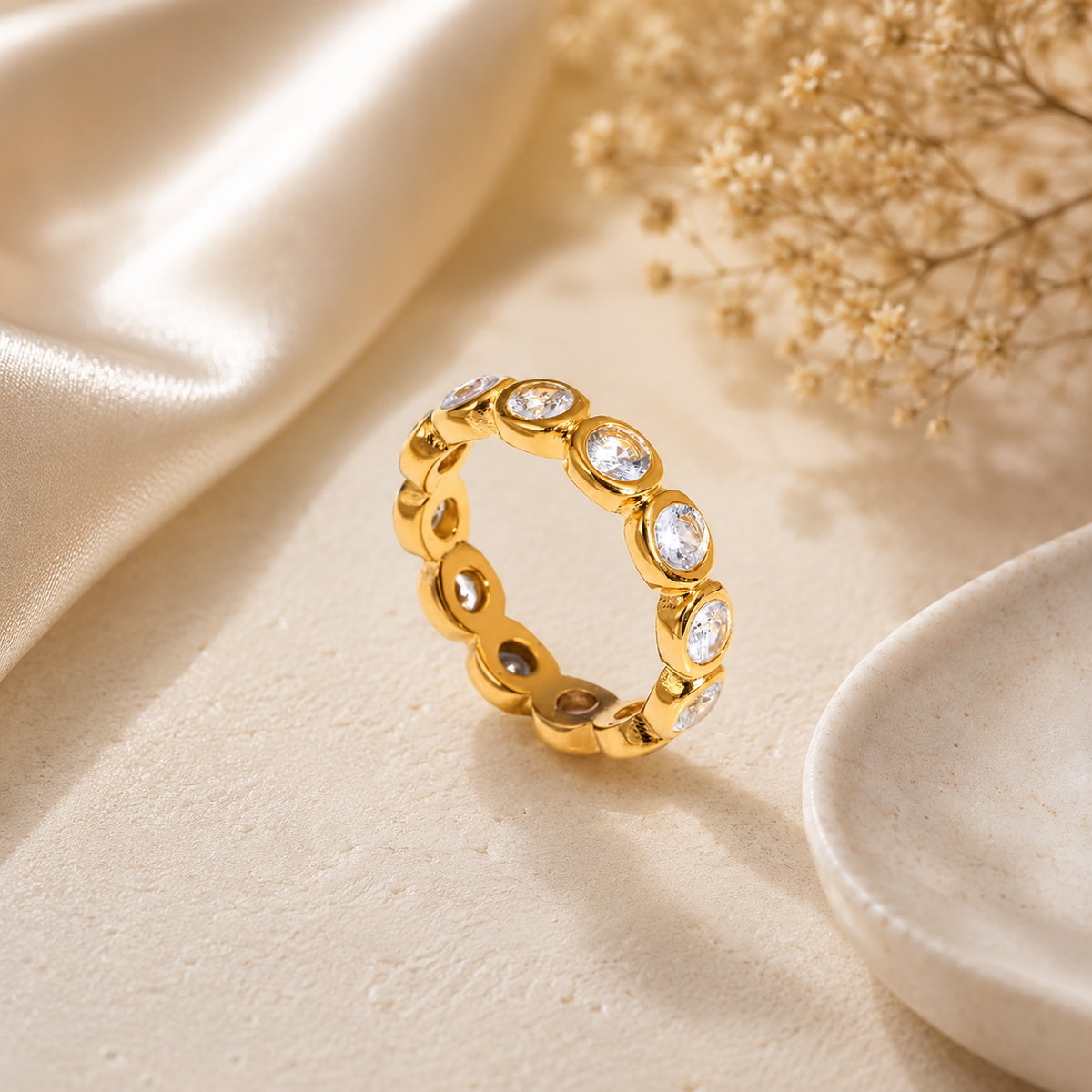 Celeste Crystal Gold Ring | Waterproof Ring | Aurelia Co.