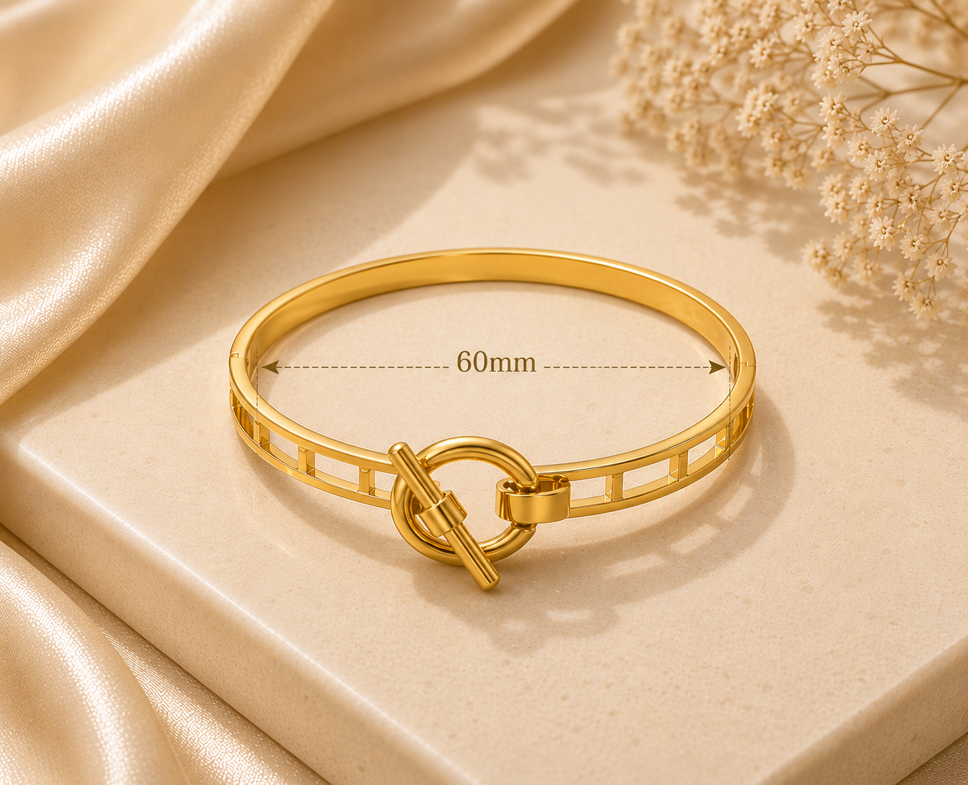Celeste Toggle Gold Bracelet – 18K Gold Plated