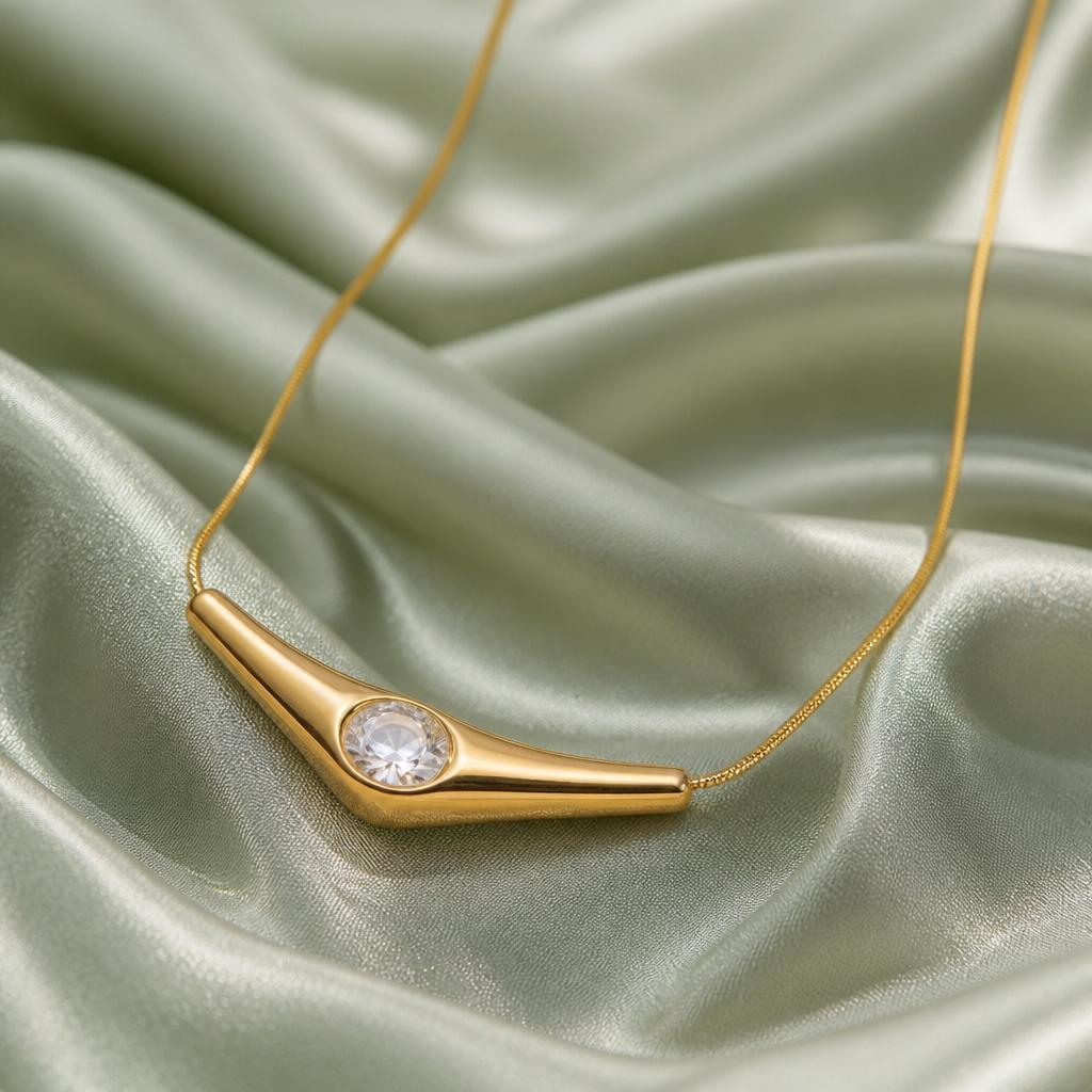 Aurelia Crystal Arc Necklace | Waterproof Gold Crystal Necklace Australia