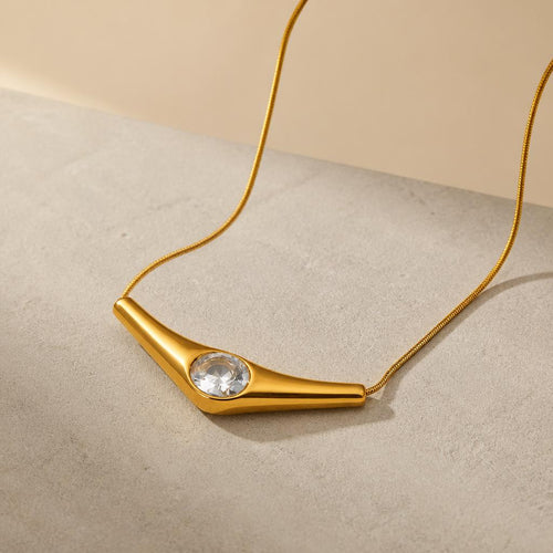 Aurelia Crystal Arc Necklace | Waterproof Gold Crystal Necklace Australia
