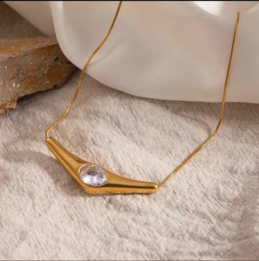 Aurelia Crystal Arc Necklace | Waterproof Gold Crystal Necklace Australia
