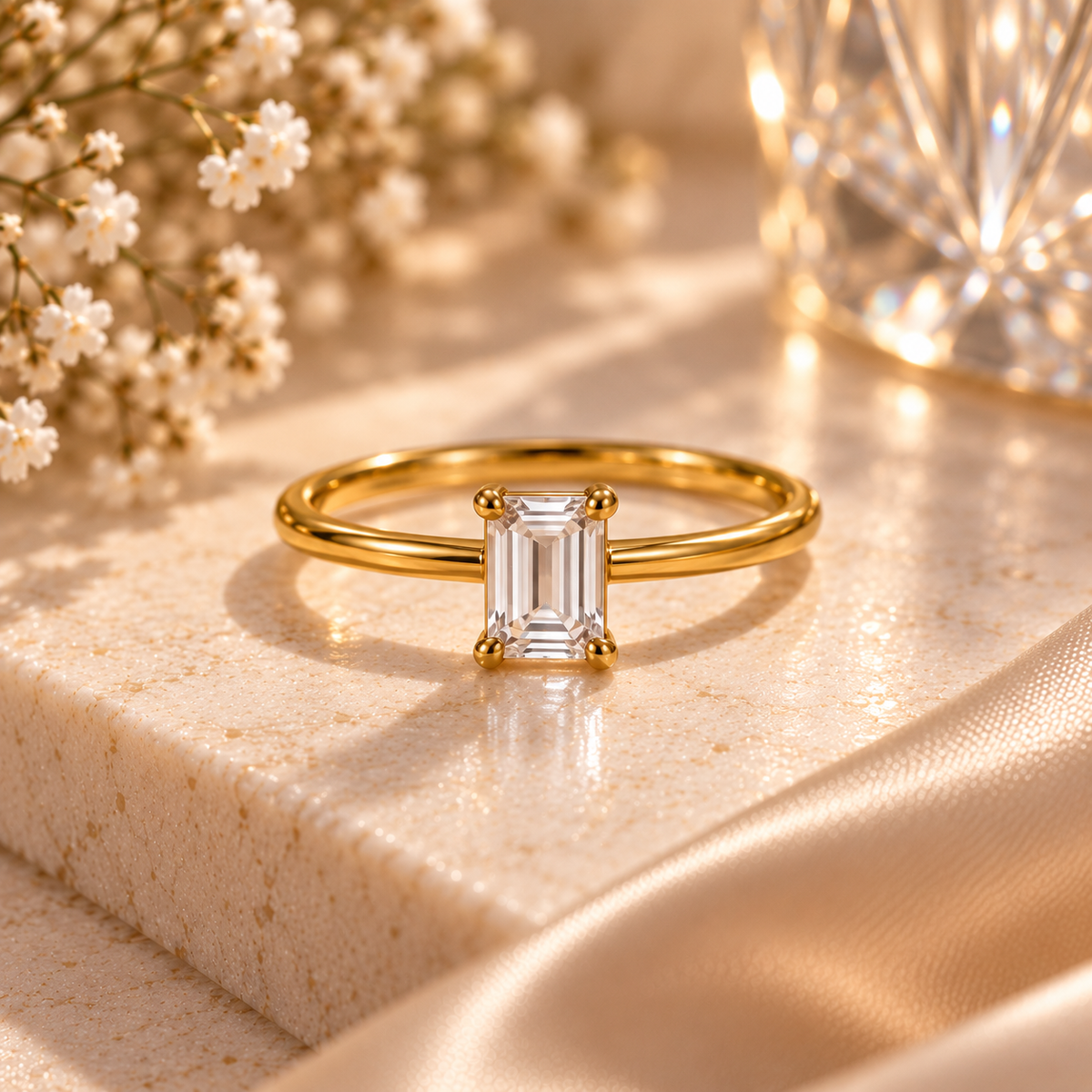 Aurelia Elara Baguette Gold Ring