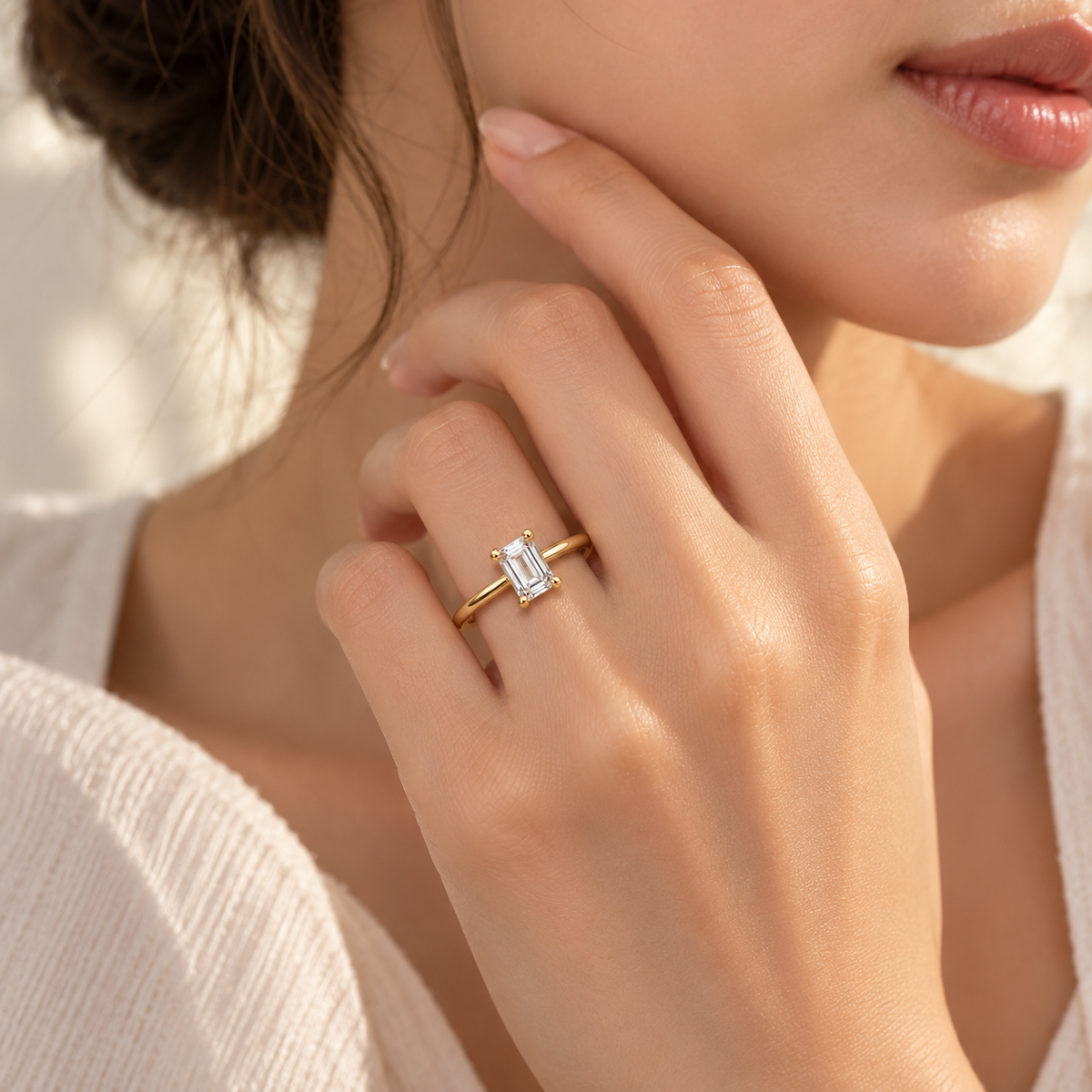 Aurelia Elara Baguette Gold Ring
