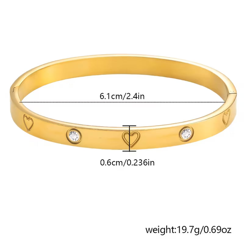 Aurelia Heart & Crystal Gold Bracelet