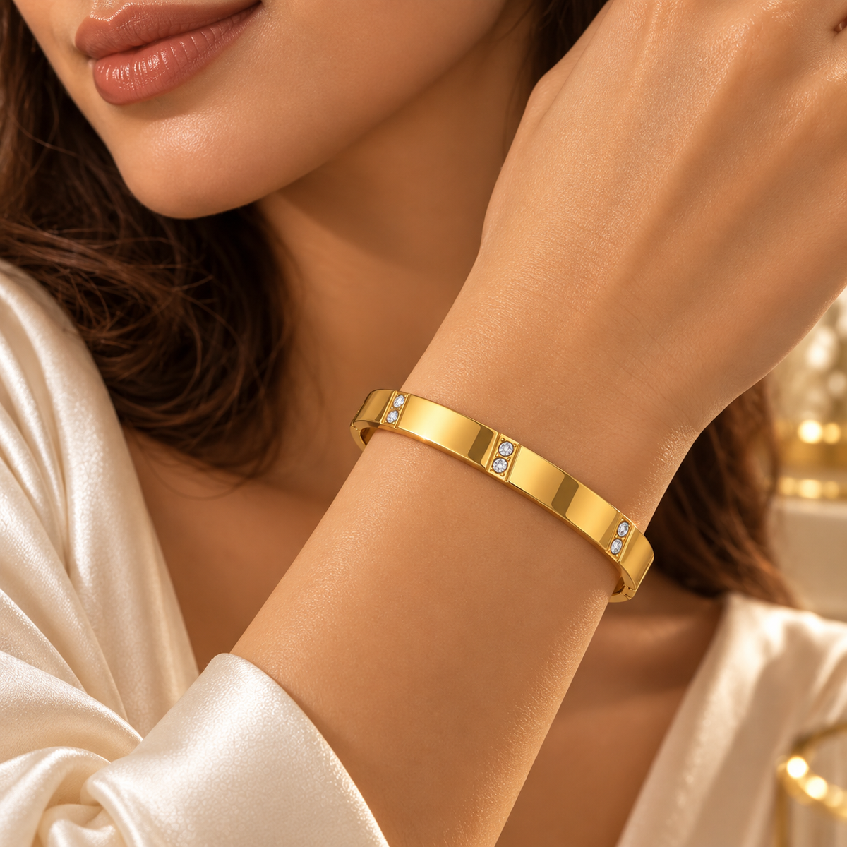 Aurelia Lumière Crystal Gold Waterproof Bracelet