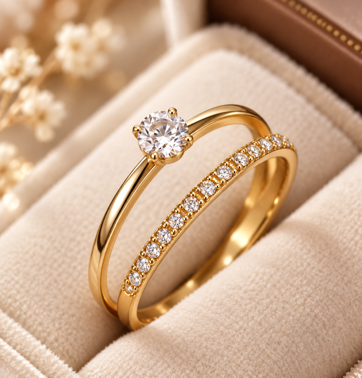 Aurelia Lumière Double Band Gold Ring