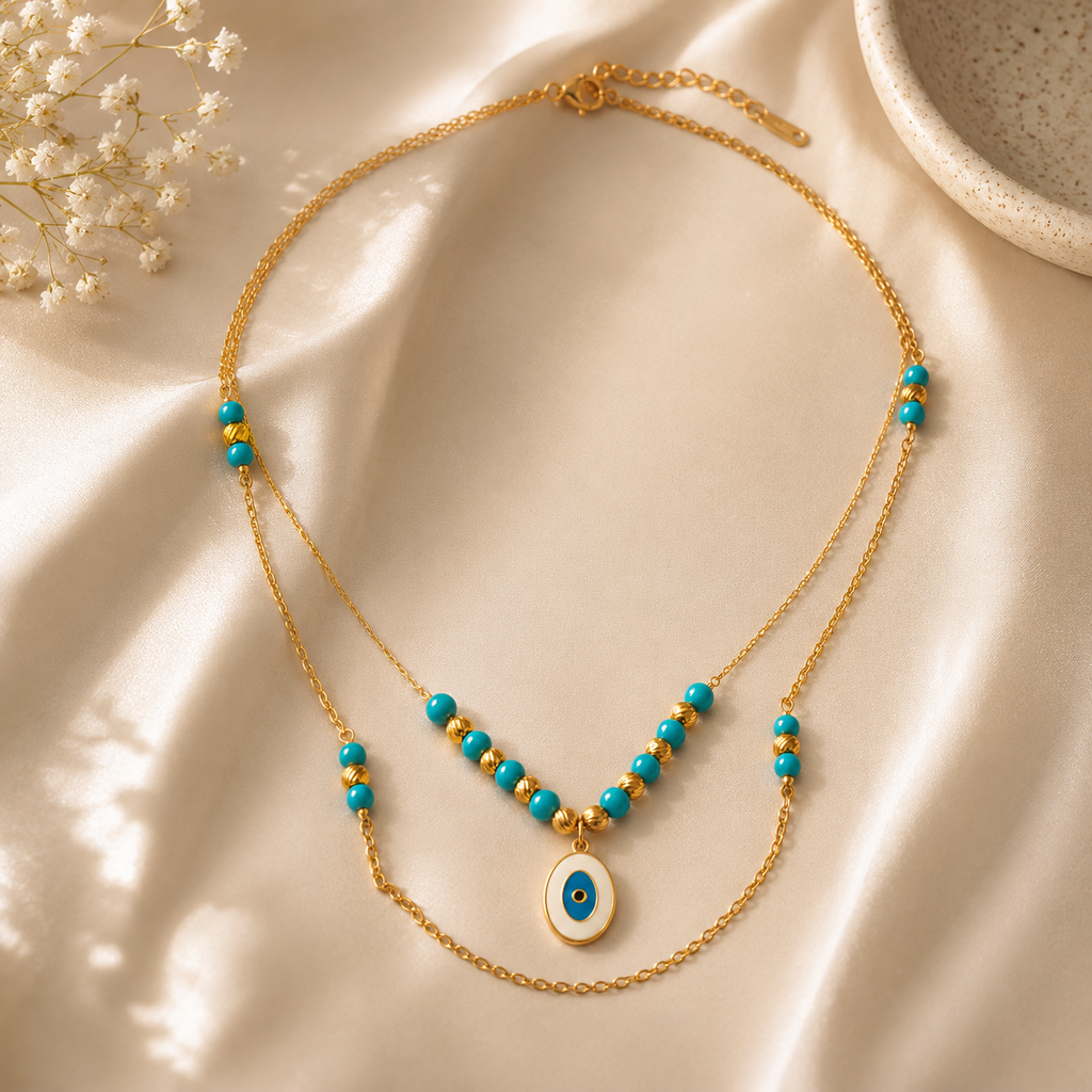 Aurelia Nazar Layered Necklace | Waterproof Evil Eye Necklace Australia