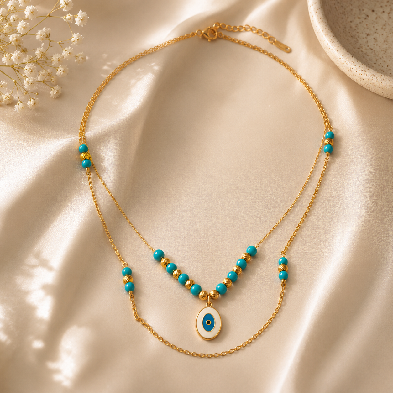 Aurelia Nazar Layered Necklace | Waterproof Evil Eye Necklace Australia