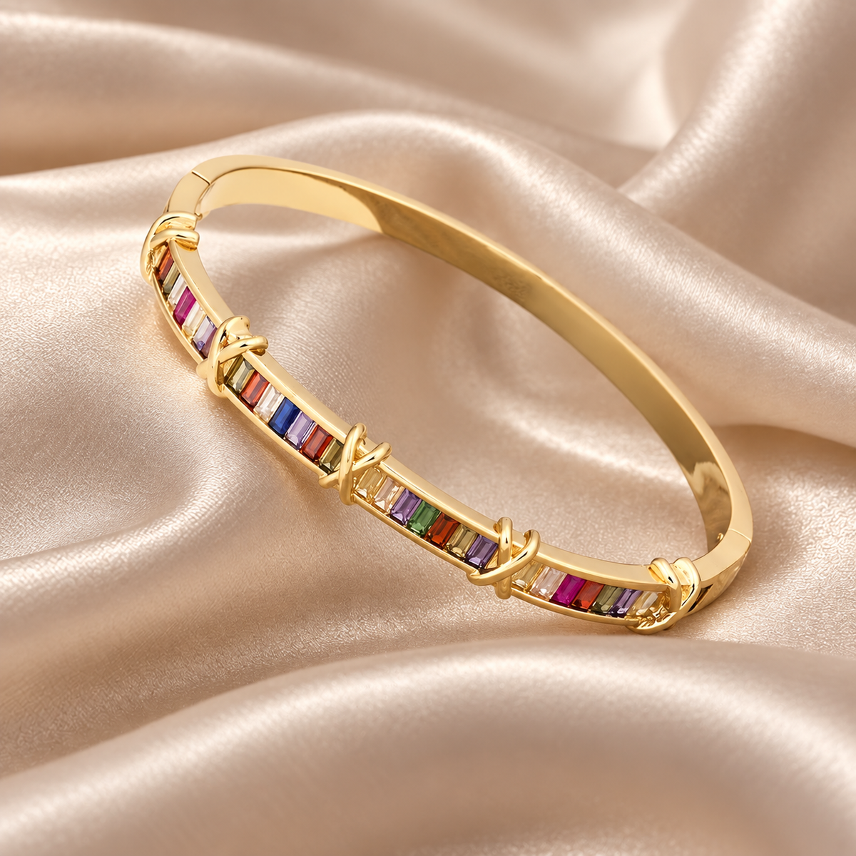 Rainbow Baguette Gold Bracelet | Aurelia Co.