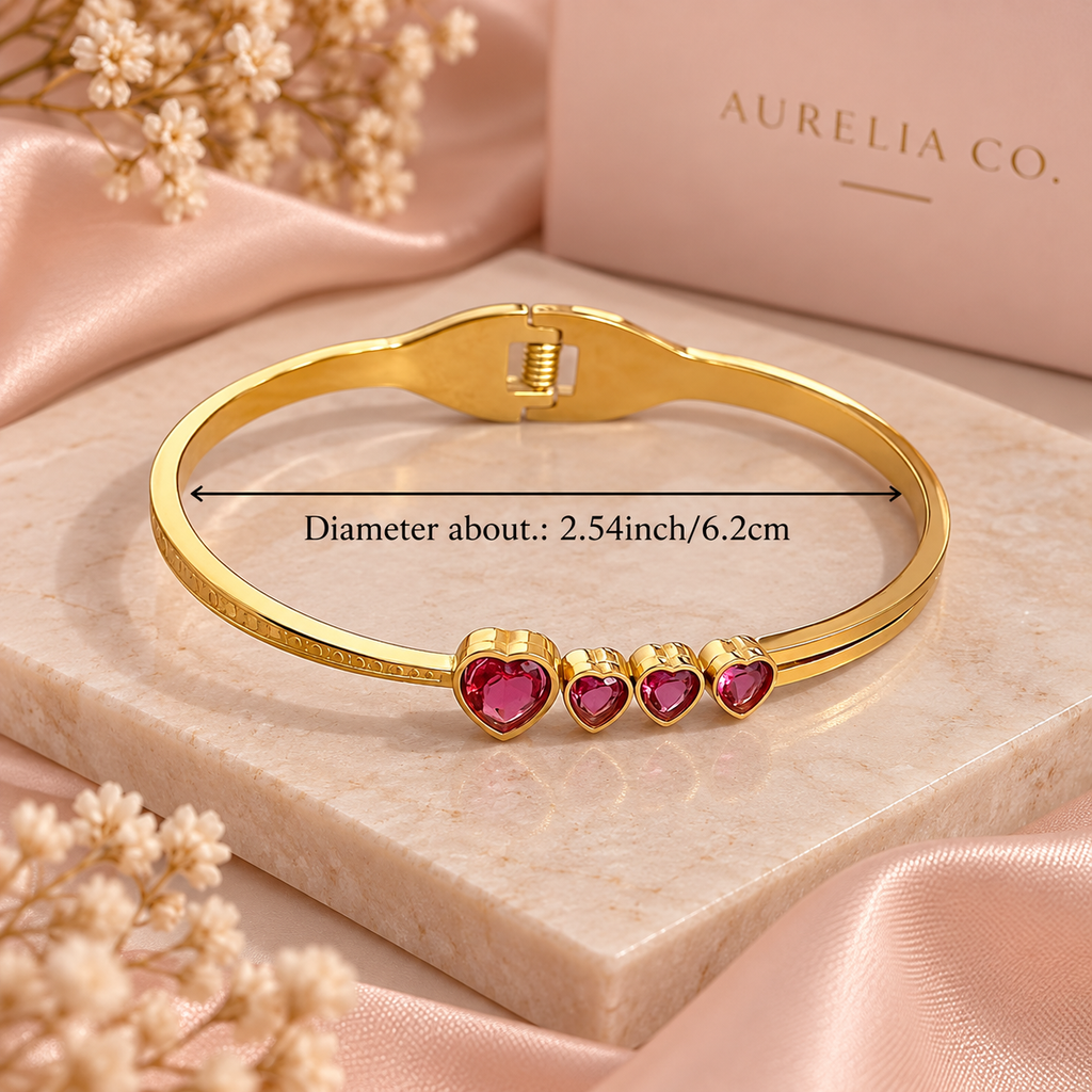 Ruby Heart Gold Bracelet | Aurelia Co. Australia