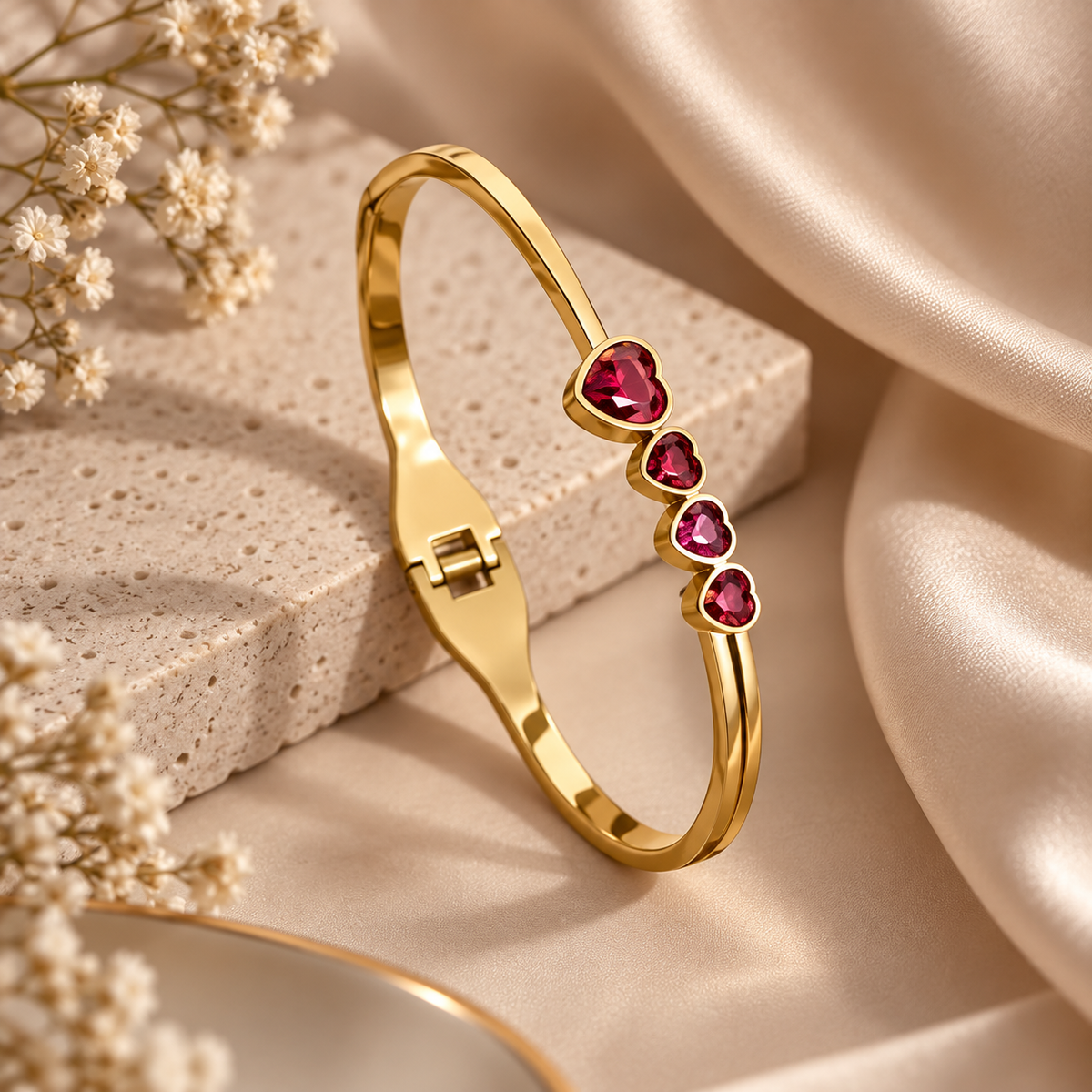 Ruby Heart Gold Bracelet | Aurelia Co. Australia