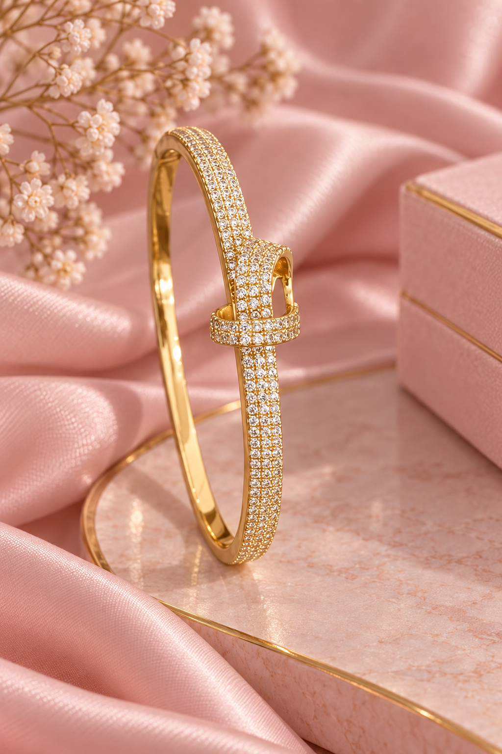 Aurelia Zirconia Knot Gold Plated Bracelet