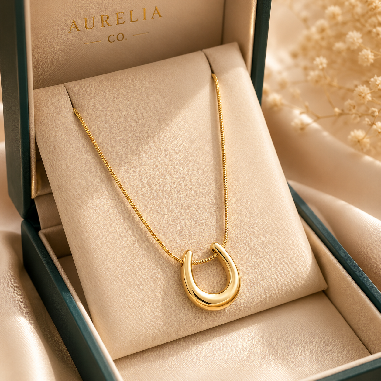 Aurelia Lucky Horseshoe Necklace | Waterproof Gold Necklace Australia